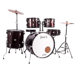 ADW Juno 5Pc Drum Set w/cymbals & throne - Wine Red