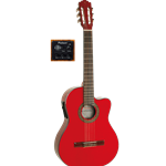 Palmer Deluxe Slimbody Cutaway A/E Classical Guitar Wine Red