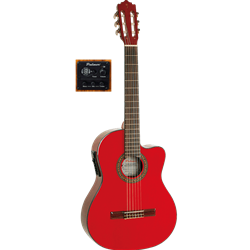 Palmer Deluxe Slimbody Cutaway A/E Classical Guitar Wine Red