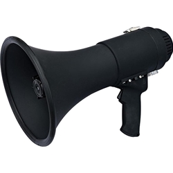 Speco Technologies ER370B Deluxe Megaphone W/ Siren- Black 16 Watt